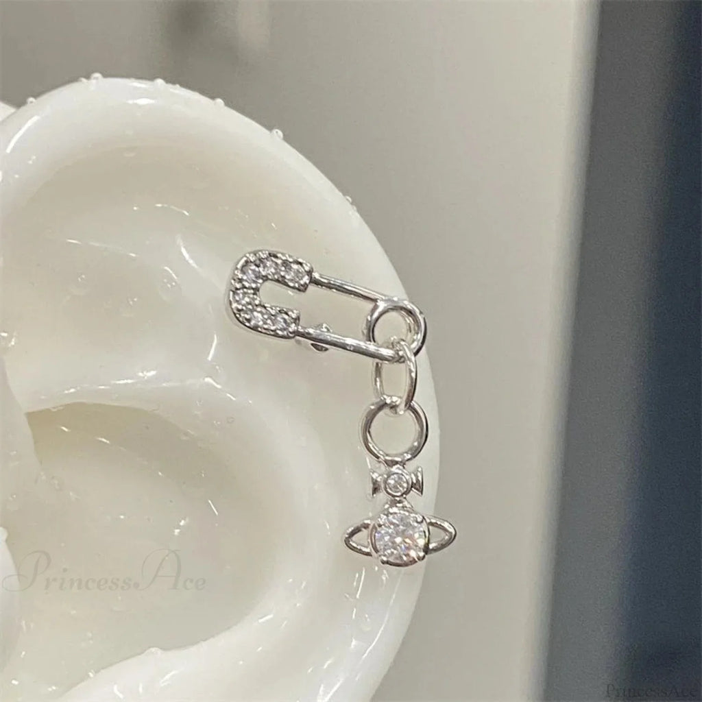 Shiny Saturn 316L Stainless Steel Stud Earring