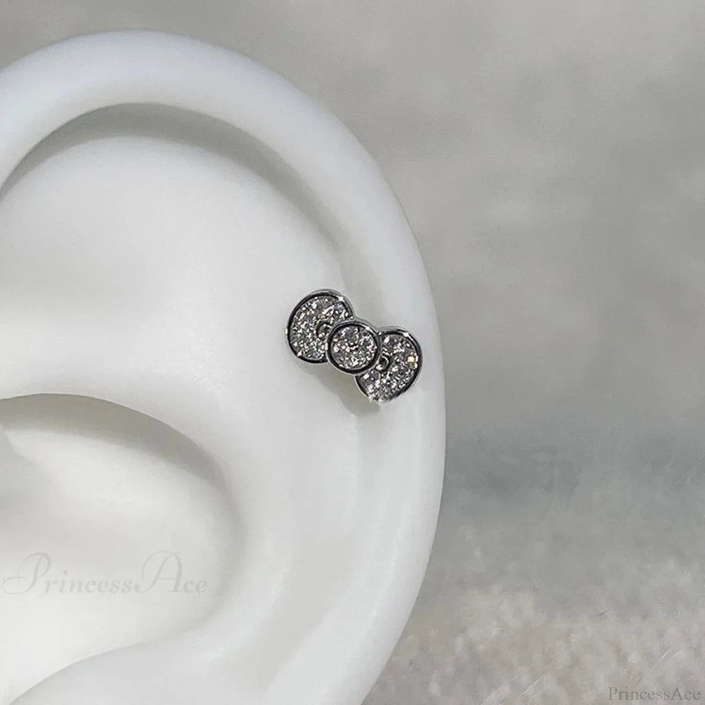 Shiny Saturn 316L Stainless Steel Stud Earring