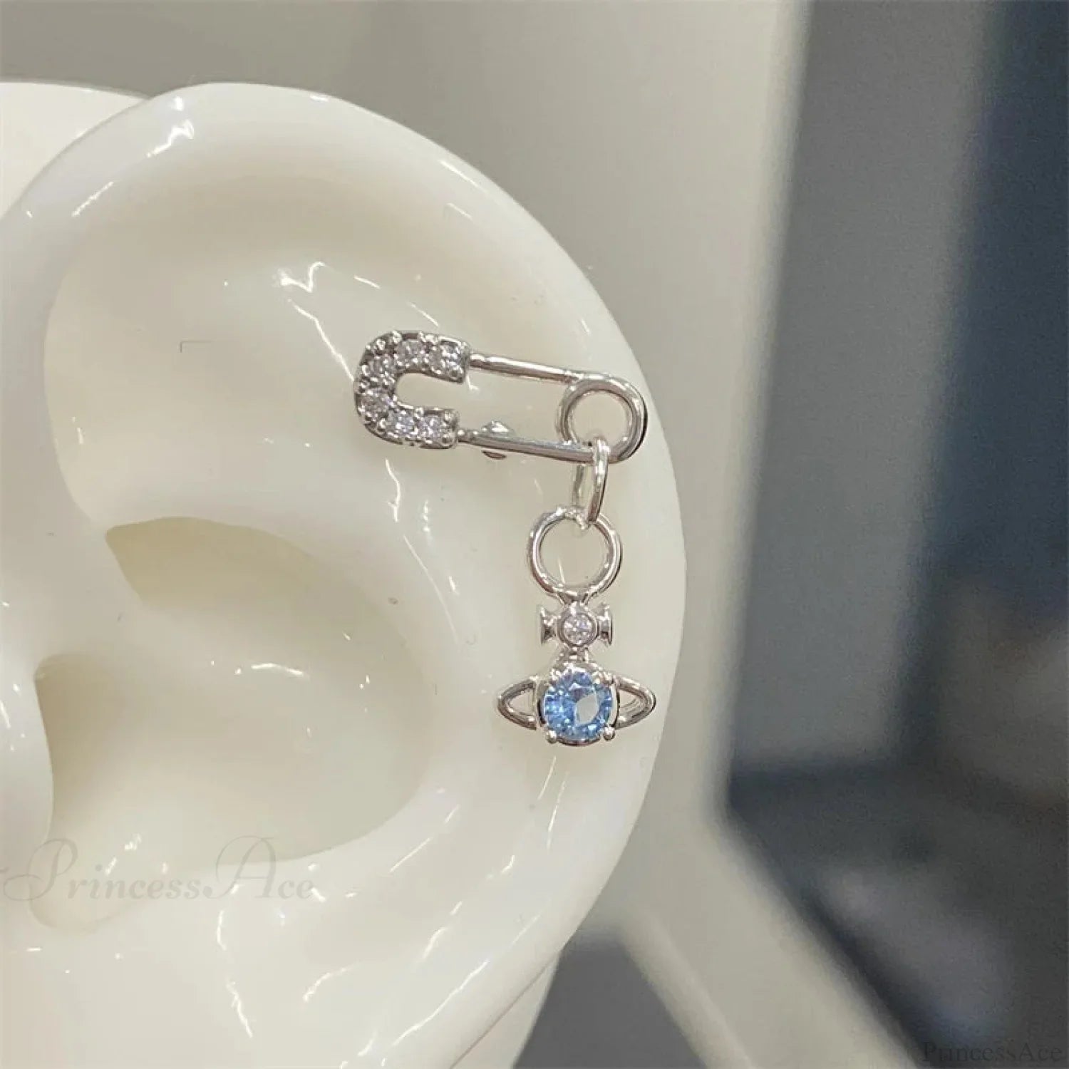 Shiny Saturn 316L Stainless Steel Stud Earring