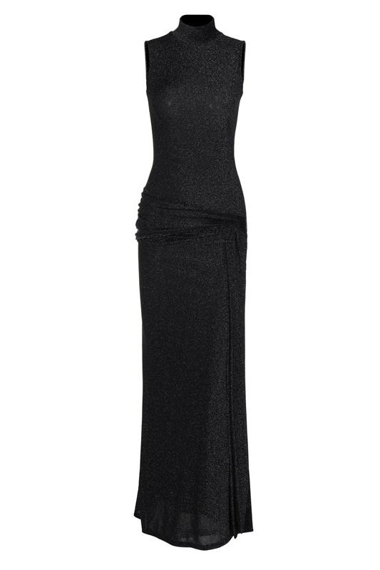 Melanie Premium Maxi Knit Dress with Metallic Straps Elevated Occasion Wear
