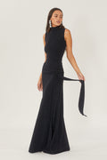 Melanie Premium Maxi Knit Dress with Metallic Straps Elevated Occasion Wear