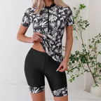 Short Sleeve Rash Guard Bikini Two Piece Set
