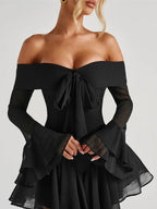 Sienna Off-Shoulder Flare Mini Dress