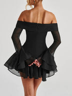 Sienna Off-Shoulder Flare Mini Dress