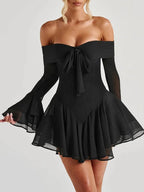 Sienna Off-Shoulder Flare Mini Dress