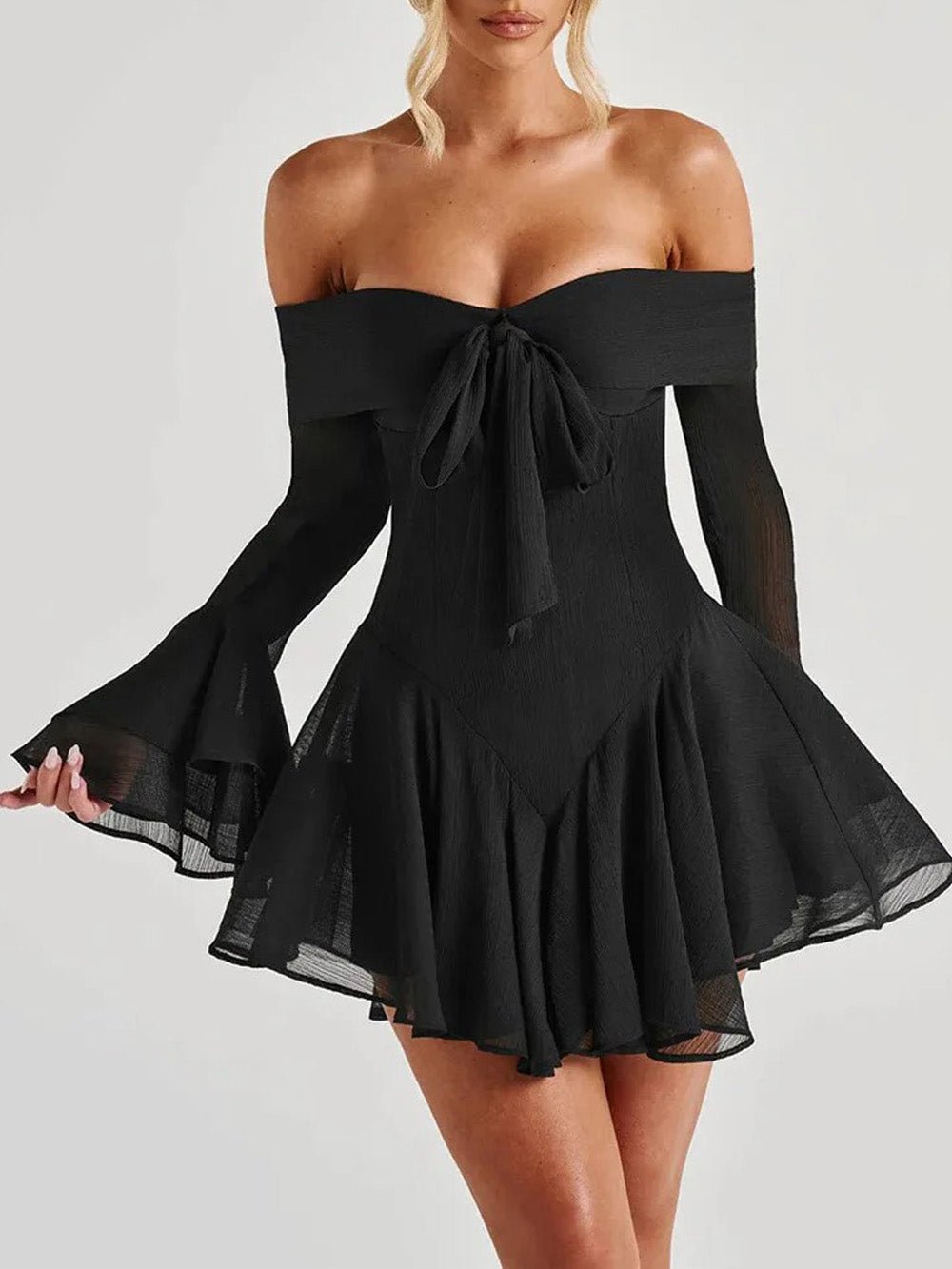 Sienna Off-Shoulder Flare Mini Dress