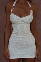 Silver Sequin One-Shoulder Ruched Mini Sexy Party Dress