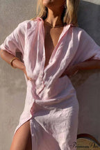 Simple Concept Stylish Maxi Shirt Dress