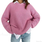 Simple Pullover Purple Y2k Sweater