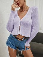 Simple Sexy Button-Up Autumn Winter Knitted Cardigan