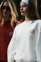Simple Solid Color Letter Print Crew Loose Sweatshirt
