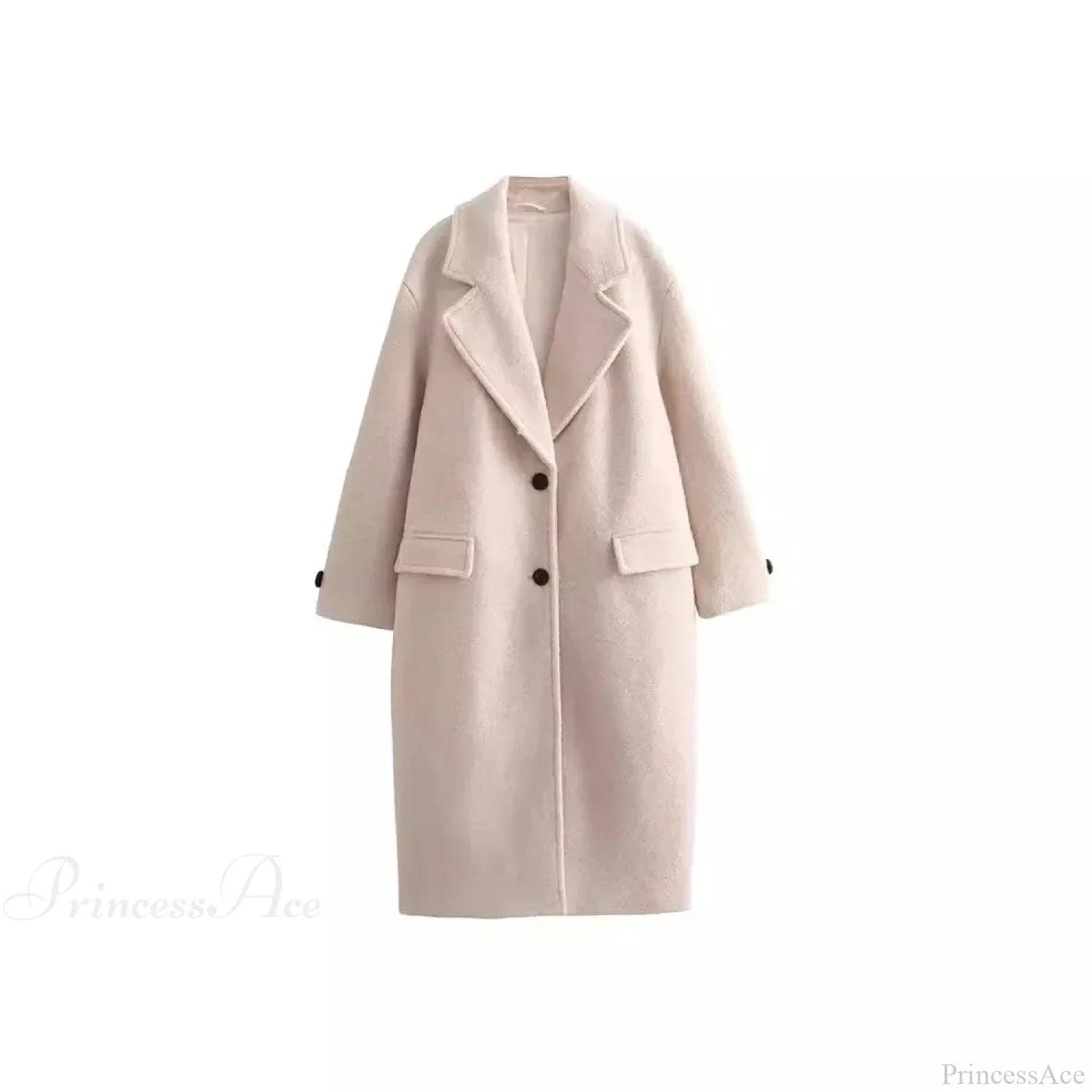 Single-Breasted Casual Woolen Overcoat