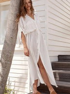 Single Breasted Lace Up Bikini Cover Up