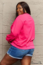 Size Full Face - Smiling Simply Graphic Sweatshirt Love