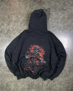 Skeleton Printed Zipper Hoodie