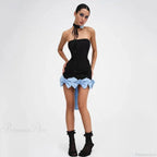 Skinny Bow Slash Neck Party Dress