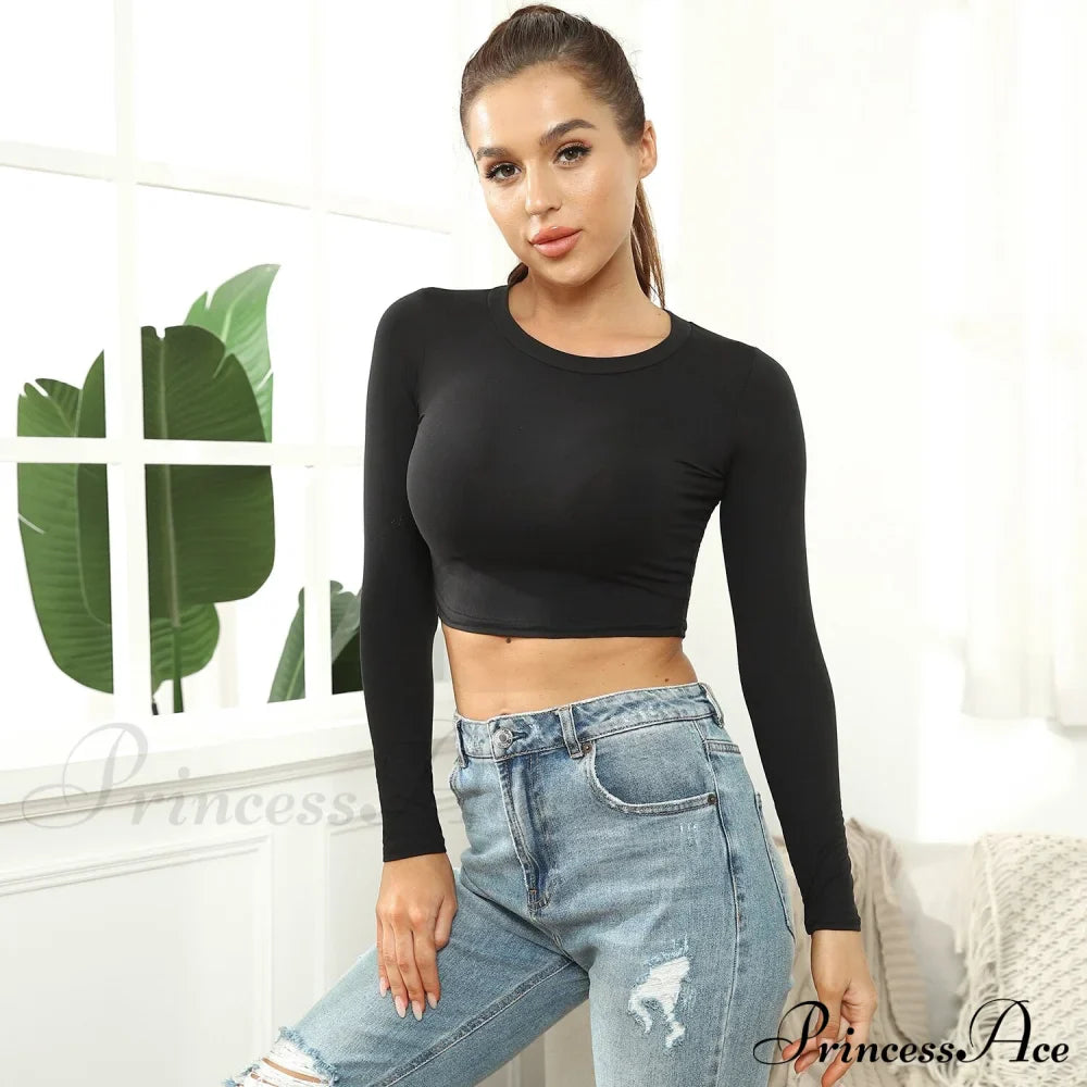 Skinny Solid Casual Crop Top