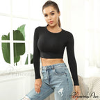 Skinny Solid Casual Crop Top