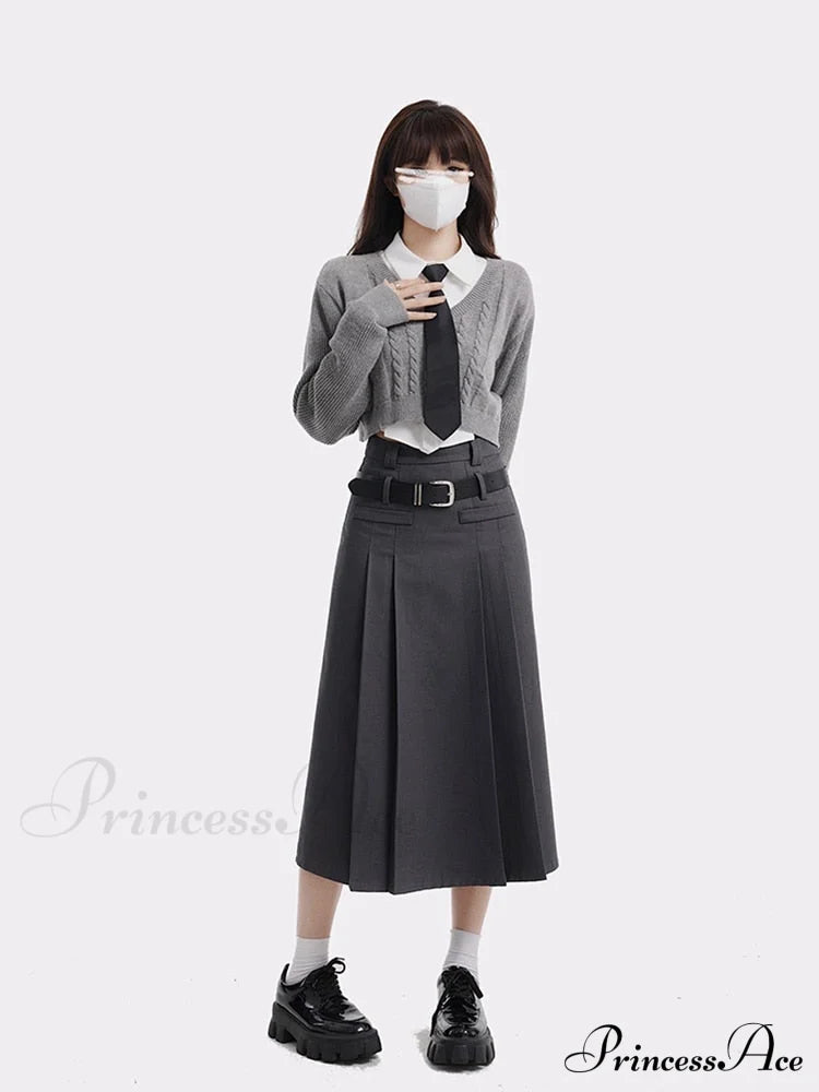 Harajuku A-Line Skirt and Shirt Set