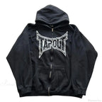 Skull Graphic Zipper Hoodie