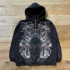 Skull Graphic Zipper Hoodie
