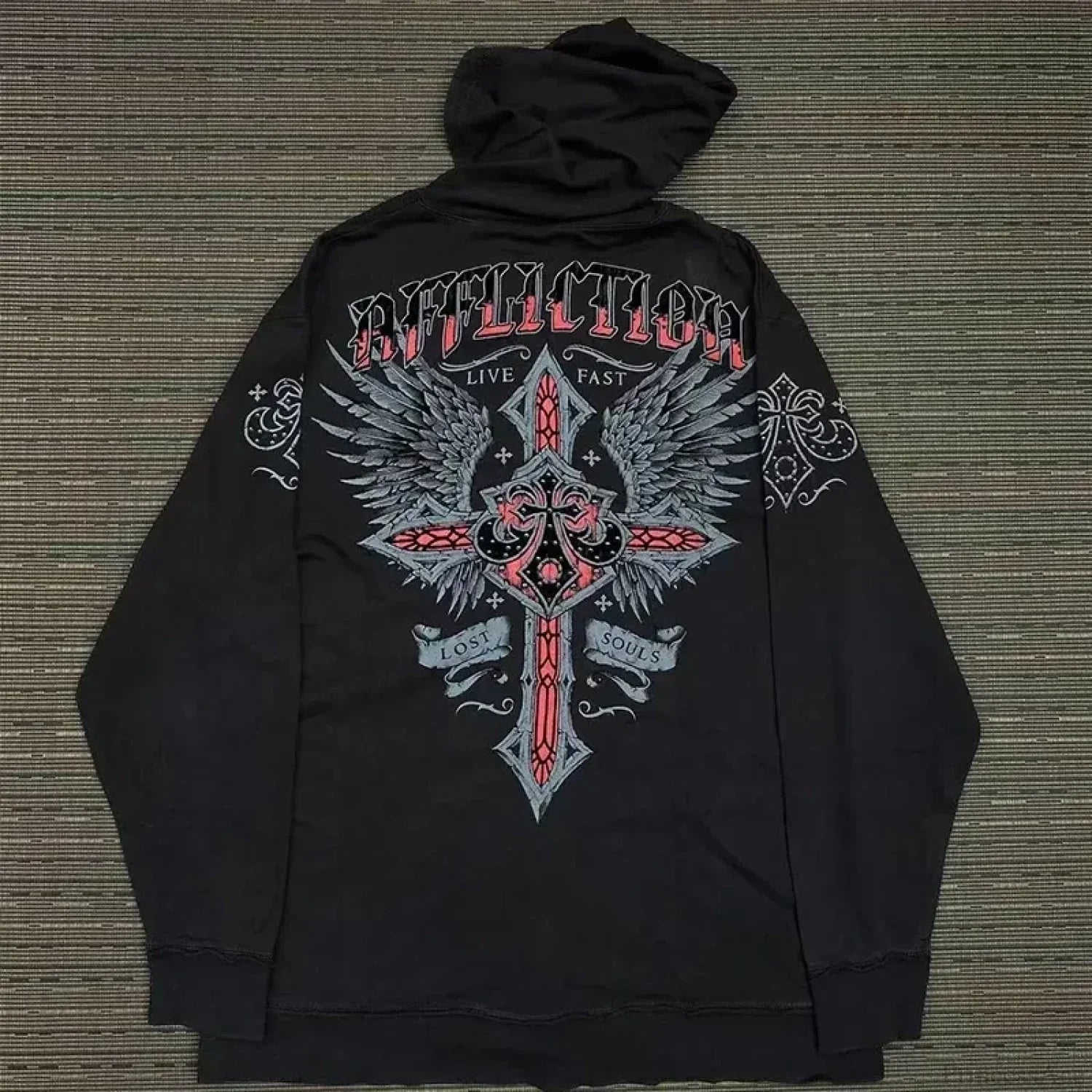 Skull Patchwork Zipper Hoodie