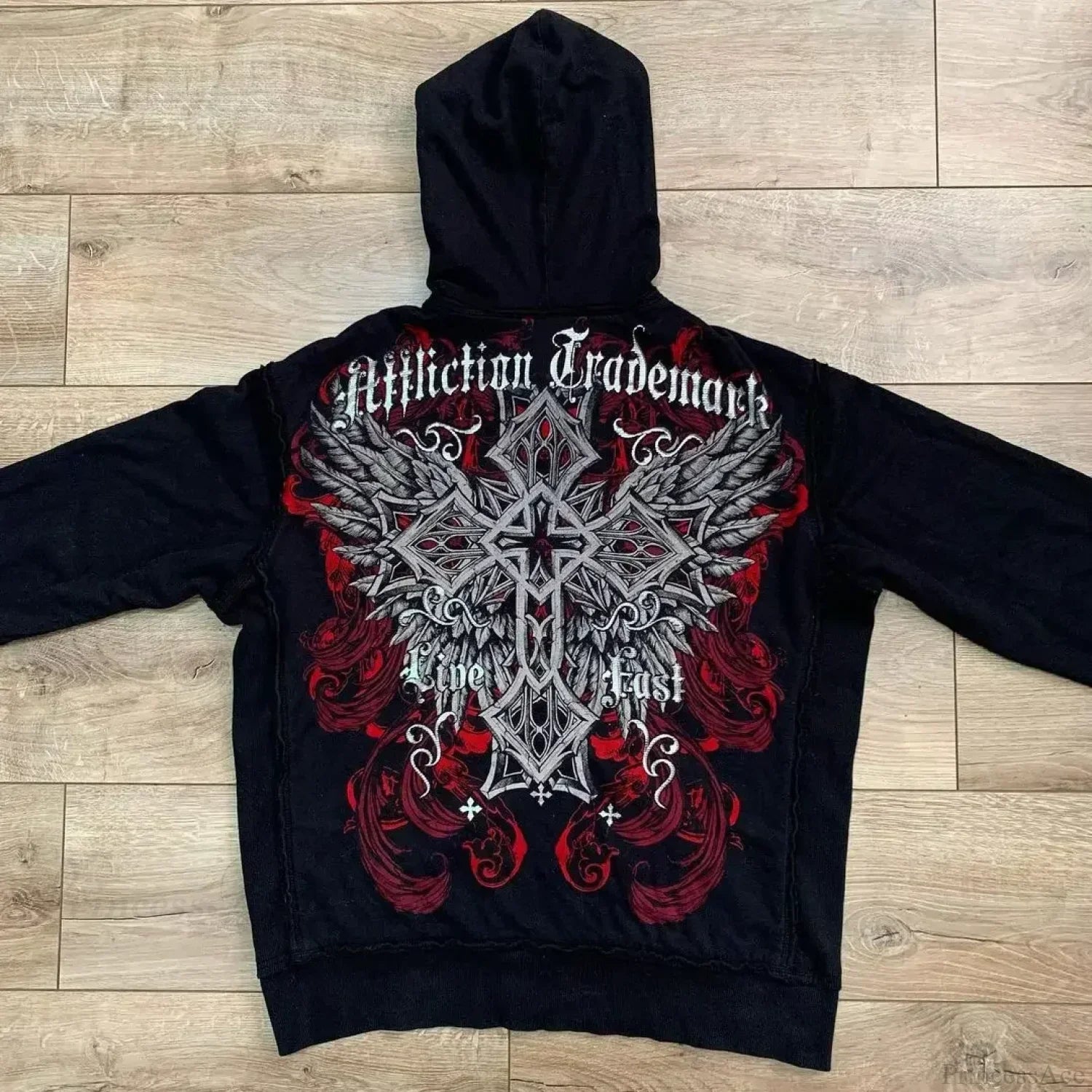 Skull Patchwork Zipper Hoodie
