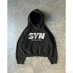 Skull Print Hooded Sweatshirt