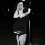Skull Print Straps Tiny Dress