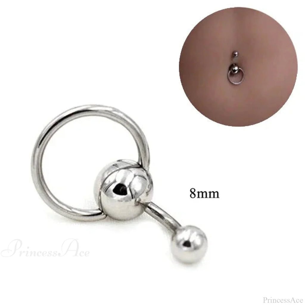 Skull Serpent Dangle Dark Belly Ring
