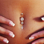 Skull Serpent Dangle Dark Belly Ring