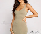 Slay Every Day Basic Graceful Scoop Neck Midi Dress