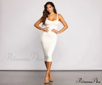 Slay Every Day Basic Graceful Scoop Neck Midi Dress