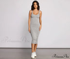 Slay Every Day Basic Graceful Scoop Neck Midi Dress