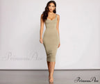 Slay Every Day Basic Graceful Scoop Neck Midi Dress