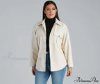 Sleek Trends Faux Leather Tie-Waist Shirt Jacket