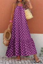 Sleeveless Print Summer Spaghetti Strap Boho Dress