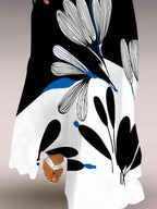 Sleeveless V neck Printed Flower Long Dress