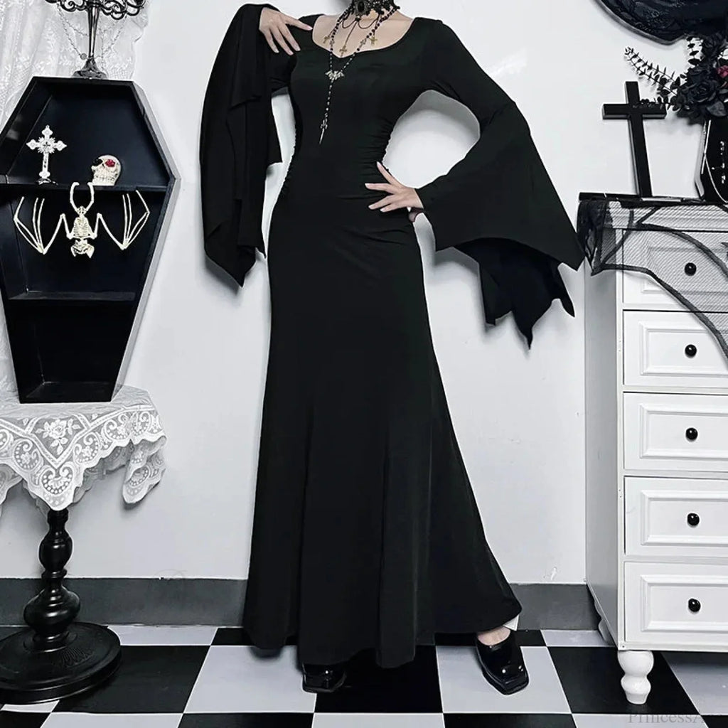 Slender Gothic Autumn Everyday Comfort Long Dress