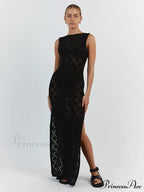 Slim Cocktail Off Shoulder Women's Maxi Dress