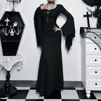 Slim Gothic Fall Daily Comfort Maxi Dress