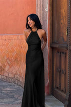 Slinky Halter Fitted Party Dress
