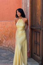 Slinky Halter Fitted Party Dress