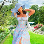 Small Fresh Floral Slim Fit Slit Camisole Floral Dress
