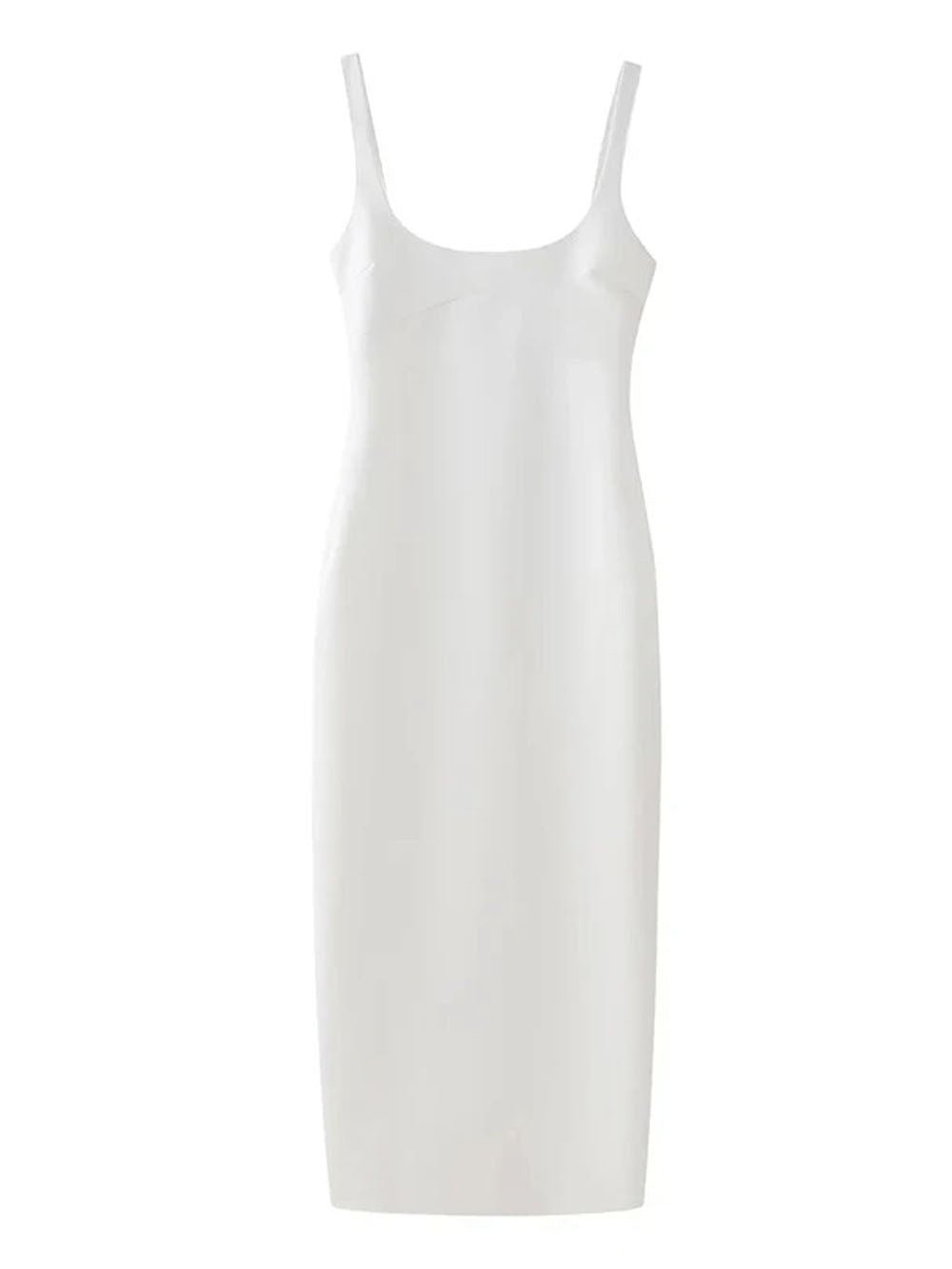 Sofia Back Slit Solid Midi Dress