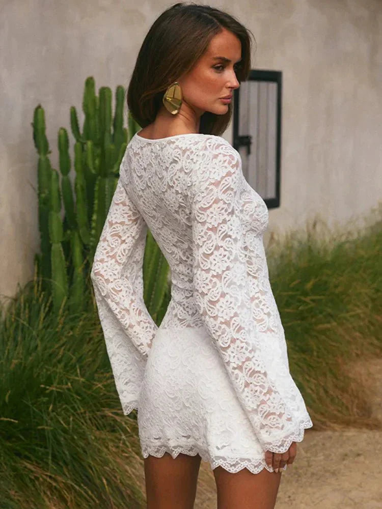 Sofia Lace Long Sleeve Mini Dress
