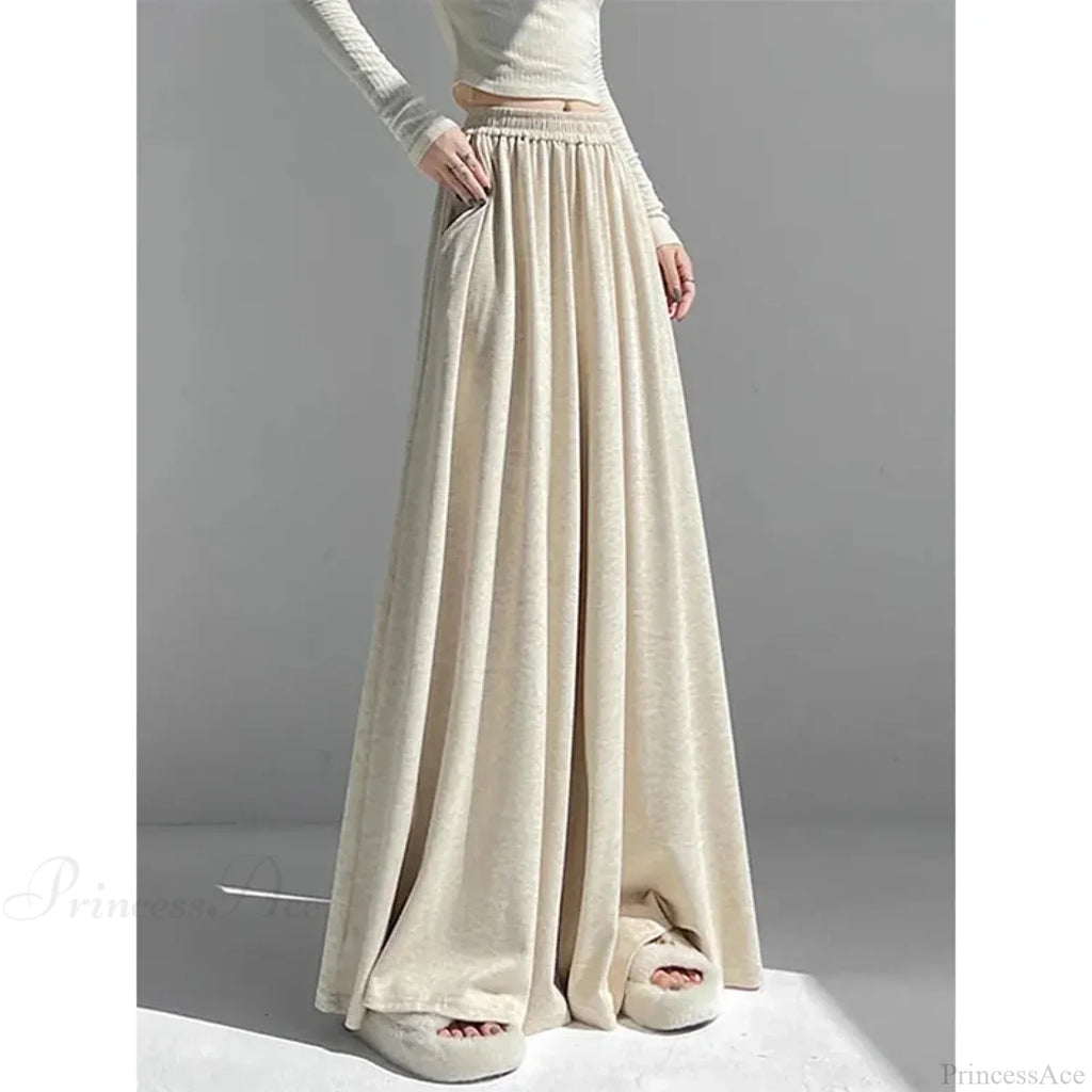 Soft High Waist Casual Wide Leg Pants
