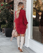 So In Love Knit Sweater Dress Dark Mauve