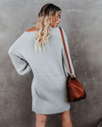 So In Love Knit Sweater Dress Heather Grey FINAL
