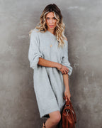 So In Love Knit Sweater Dress Heather Grey FINAL